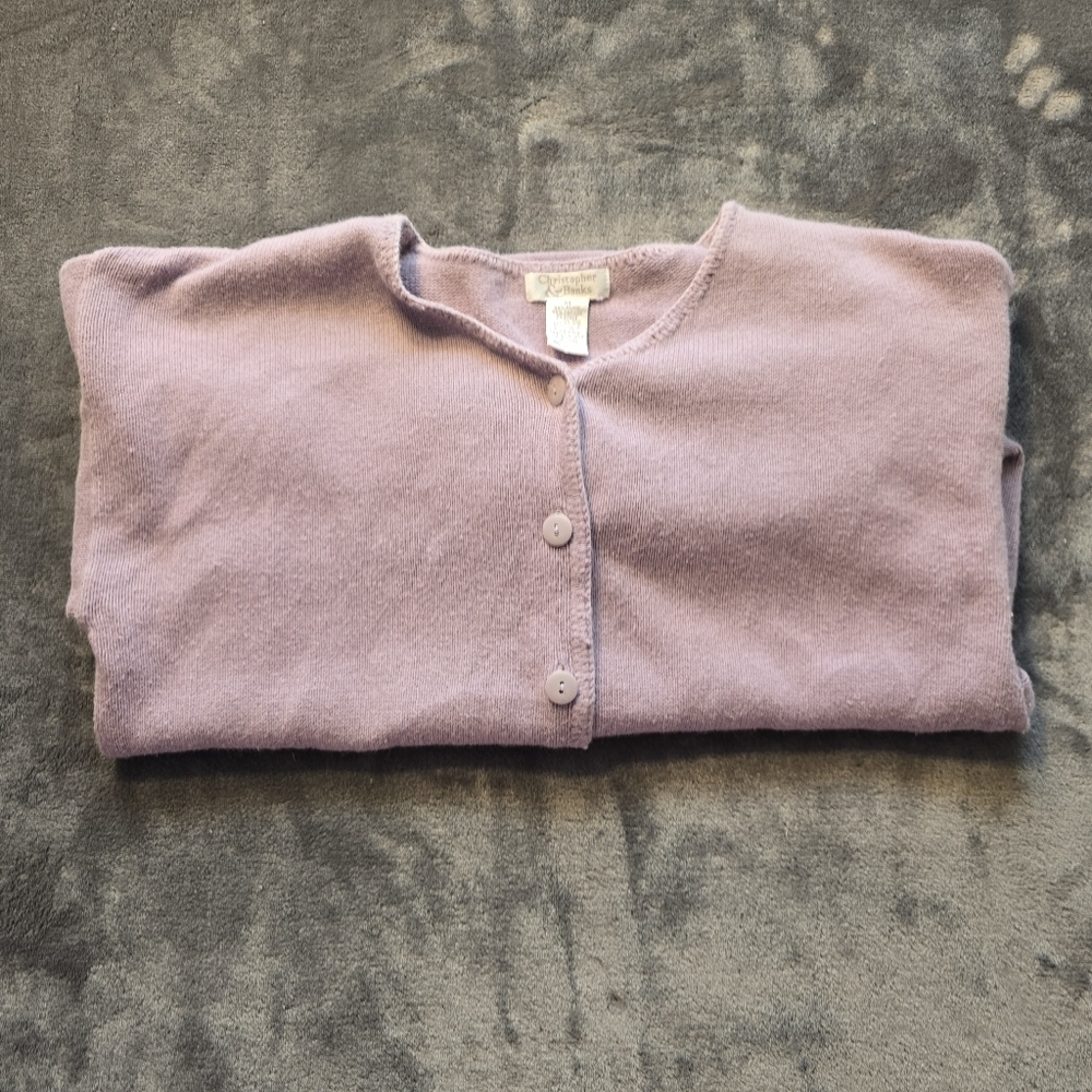 Christopher And Banks Liliac Full Button Rolled Hem Sweater Size Medium